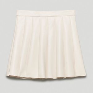 Sunday Best Olive Skirt Pleated Vegan Leather